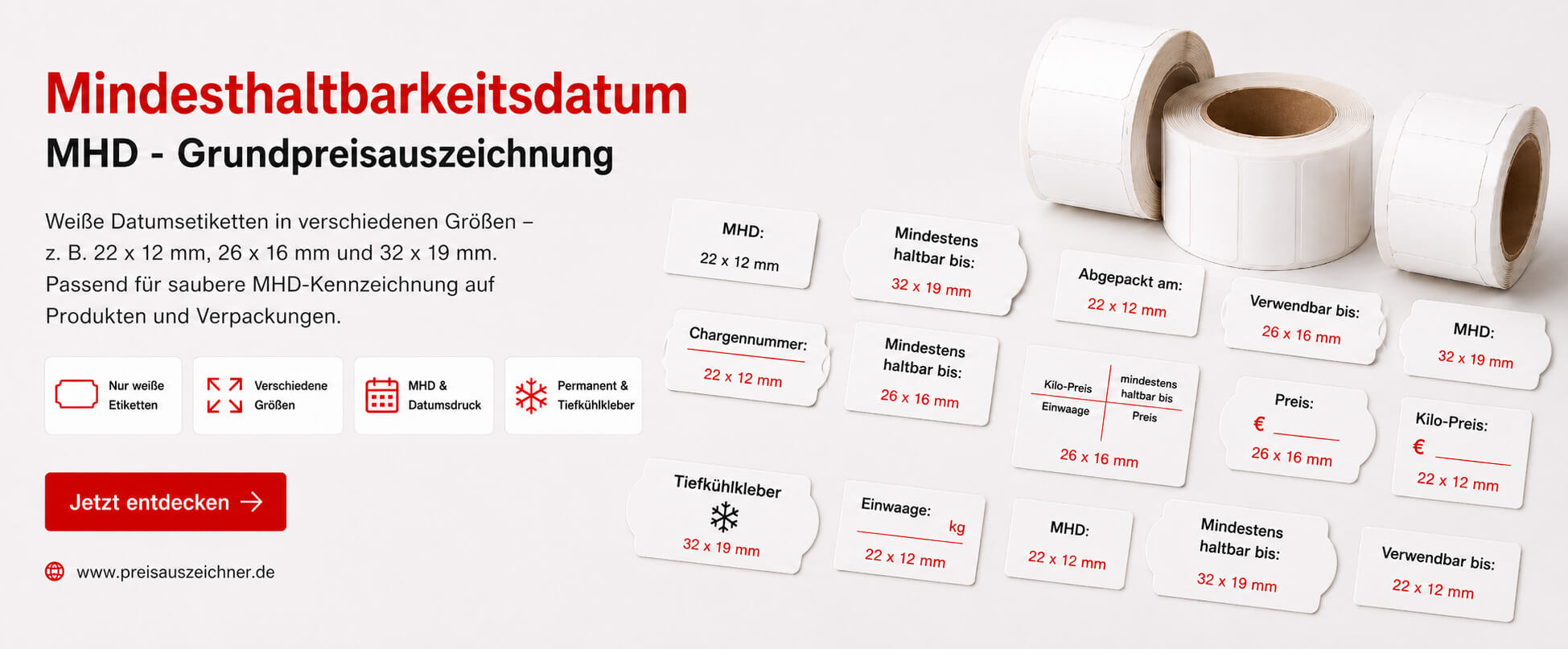 MHD - Grundpreisauszeichnung - Datumsetiketten