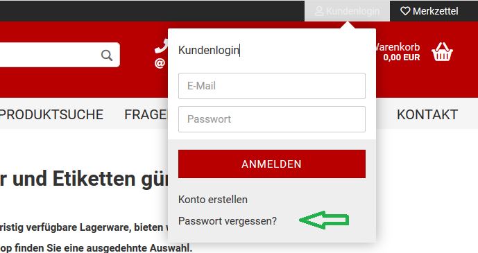 Passwort zurücksetzen oder ändern