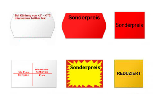 Aktionsetiketten für reduzierte Artikel