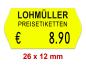 Preview: Preisetiketten 26x12 mm Leuchtfarben mit Firmenschriftzug Rechteck