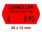 Preview: Preisetiketten 26x12 mm Rechteck, Standardfarben