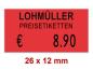 Preview: Preisetiketten 26×12 mm Rechteck Standardfarbe mit Firmenschriftzug