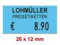 Preview: Preisetiketten 26×12 mm Rechteck Standardfarbe mit Firmenschriftzug