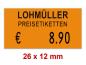 Preview: Preisetiketten 26×12 mm Rechteck Standardfarbe mit Firmenschriftzug