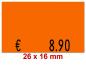 Preview: Preisetiketten 26 × 16 mm, Standardfarben, Leuchtfarben, – Rechteck