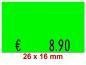 Preview: Preisetiketten 26 × 16 mm, Standardfarben, Leuchtfarben, – Rechteck