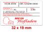 Preview: Preisetiketten 32 × 19 mm, Randwölbung, weiß, mit einem MHD – Mindesthaltbarkeitsdatum