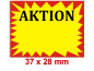 Preview: Aktionsetiketten 37x28 mm Rahmen in Rot/Leuchtgelb