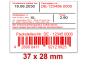 Preview: Preisetiketten 37x28 mm weiß Rechteck für Eierschachteln