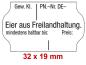 Preview: Preisetiketten 29x28 mm, Eierkennzeichnung auf Eierschachteln, Verkaufsverpackungen