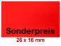 Preview: Aktionsetiketten - Standardaufdruck 26x16 mm Leuchtrot Rechteck Preview: Aktionsetiketten - Standardaufdruck 26x16 mm Leuchtrot Rechteck