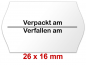 Preview: Preisetiketten 26×16 mm Randwölbung mit einem MHD - Aufdruck Preview: Preisetiketten 26×16 mm Randwölbung mit einem MHD - Aufdruck