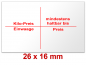 Preview: Preisetiketten mit Standardaufdruck 26x16 mm weiß Rechteck