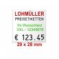 Preview: Preisetiketten 29x28 mm Farbig mit Firmenschriftzug Rechteck Preview: Preisetiketten 29x28 mm Farbig mit Firmenschriftzug Rechteck
