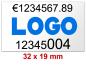 Preview: Preisetiketten 32 × 19 mm, Rechteck, mit Firmenschriftzug