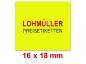 Preview: Preisetiketten 16x18 mm farbig mit Firmenschriftzug Preview: Preisetiketten 16x18 mm farbig mit Firmenschriftzug