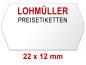 Preview: Preisetiketten 22x12 mm weiß mit Firmenschriftzug