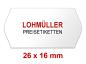 Preview: Preisetiketten 26 × 16 mm, Weiß – Randwölbung