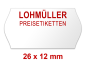 Preview: Outdoor Preisetiketten 26x12 mm weiß Randwölbung mit Firmenlogo