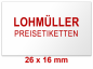 Preview: Preisetiketten 26x16 mm Farbig Logo - Firmenschriftzug Rechteck Preview: Preisetiketten 26x16 mm Farbig Logo - Firmenschriftzug Rechteck