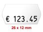 Preview: Preisetiketten 26x12 mm Weiß, Randwölbung