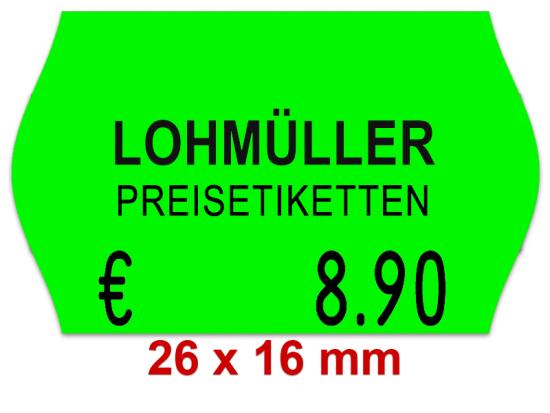 Etiketten 26 × 16 mm Weiß Randwölbung, mit einem Wunschtext