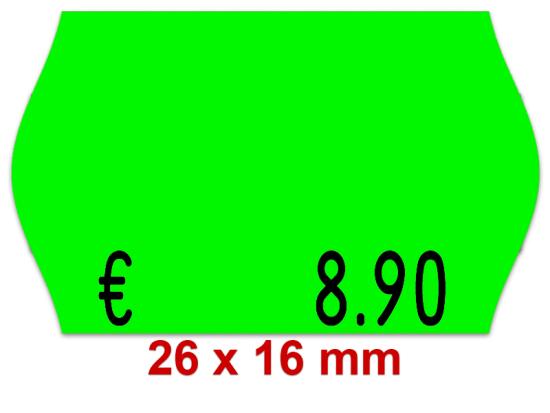 Preisetiketten 26x16 mm Standardfarben - Leuchtfarben - Randwölbung