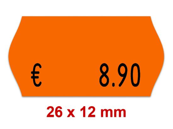 Preisetiketten 26x12 mm Randwölbung | Standardfarben | Leuchtfarben