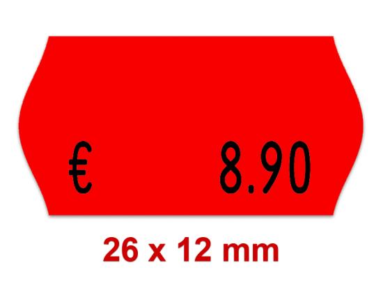 Preisetiketten 26x12 mm Randwölbung | Standardfarben | Leuchtfarben