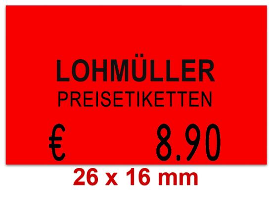 Etiketten 26x16 mm leucht-rot-Rechteck