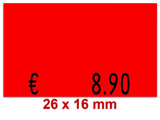 Etiketten 26×16 mm farbig Randwölbung, Standardfarben und Leuchtfarben mit einem Logo oder individuellem Text.