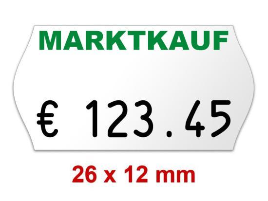 MARKTKAUF - Preisetiketten 26x12mmordruck - Preisetiketten 26x12 mm - Randwölbung