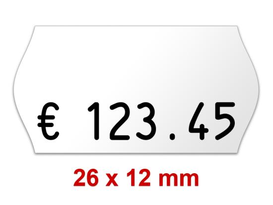 Preisetiketten 26x12 mm, randwölbung