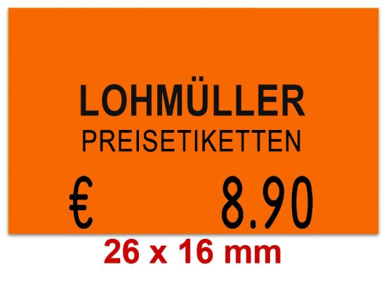 Preisetiketten 26x16 mm Farbig Logo - Firmenschriftzug Rechteck