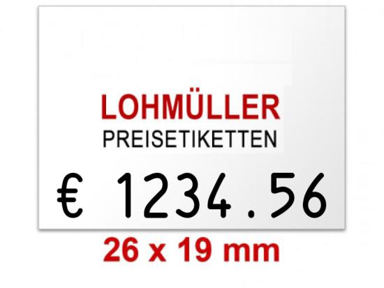 Preisetiketten 26x19 Firmenschriftzug