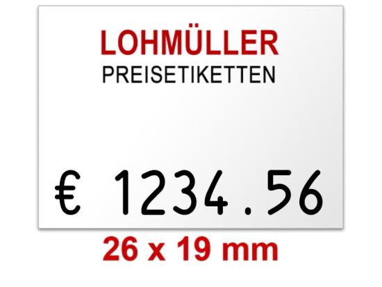 Preisetiketten 26x19 Firmenschriftzug