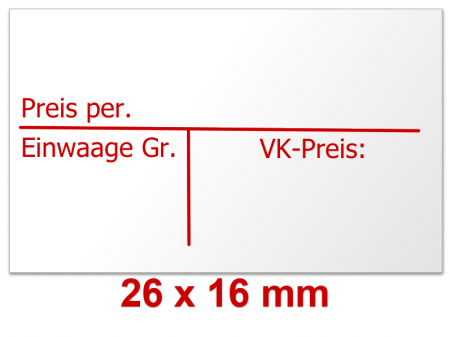 Preisetiketten 26x16 mm Weiß Logo - Firmenschriftzug Rechteck