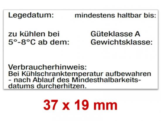 Preisetiketten 37x19 mm Eierkennzeichnung auf Eierschachteln