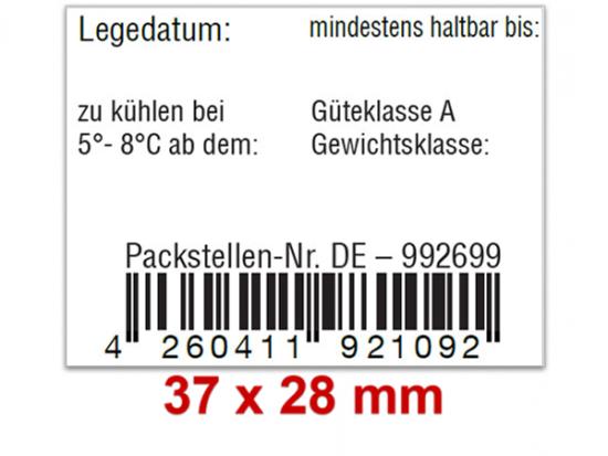 Preisetiketten 37x28mm Rechteck, Bedruckt mit Ihrem Firmennamen, Logo oder Wunschtext