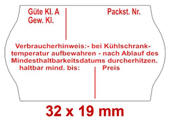 Preisetiketten 32 × 19 mm, weiß, Randwölbung, mit Ihrem Wunschtext