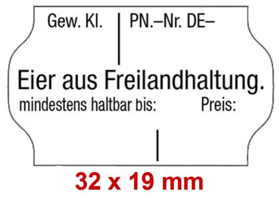 Preisetiketten 29x28 mm, Eierkennzeichnung auf Eierschachteln, Verkaufsverpackungen