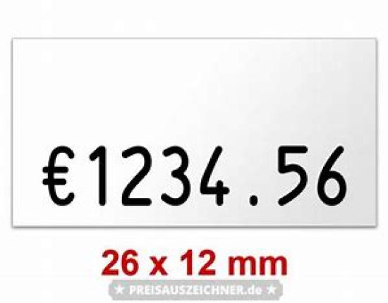 Preisetiketten 26x12 mm Weiß, Rechteck