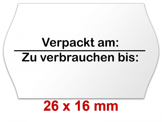 Preisetiketten mit Standardaufdruck 26x16 mm weiß Randwölbung