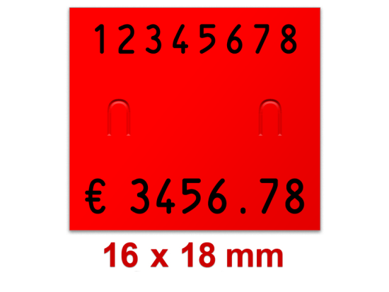 Preisetiketten 18x16 mm leuchtrot Rechteck
