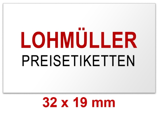 Outdoor Preisetiketten 32x19 mm Rechteck | mit Firmenschriftzug