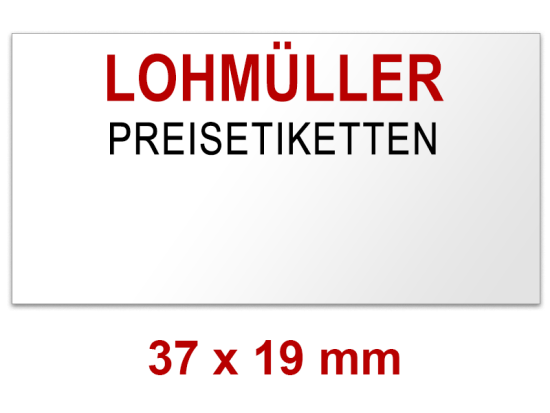 Preis Etikettengröße: 37 x 19 mm