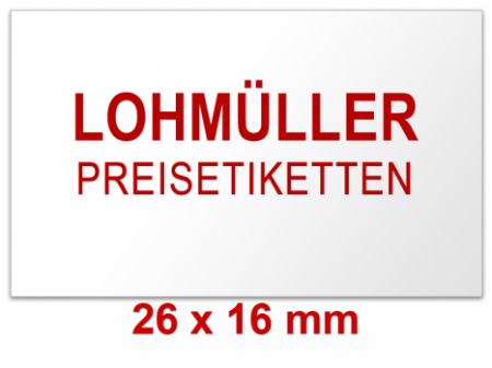 Preisetiketten 26x16 mm Farbig Logo - Firmenschriftzug Rechteck