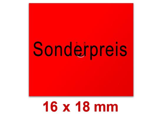 Preisetiketten mit Standardvordruck 16x18 mm leuchtrot
