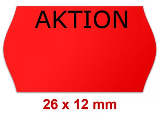 Preisetiketten 26 × 12 mm Randwölbung, Leuchtfarben mit einem SV-Standardaufdruck für Sonderposten