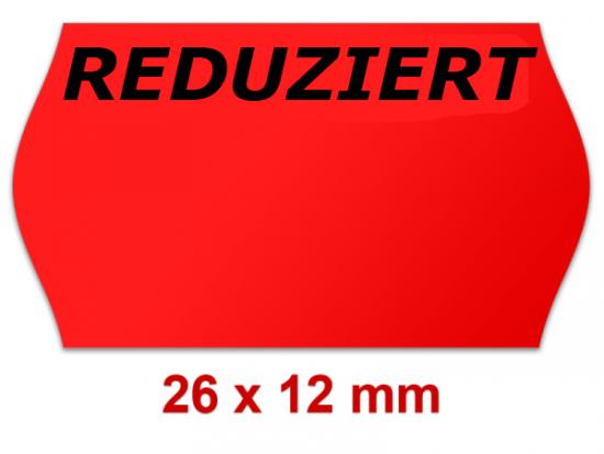 Preisetiketten Aktionsetiketten 26 x12 mm Randwölbung Leuchtrot mit SV Standardaufdruck